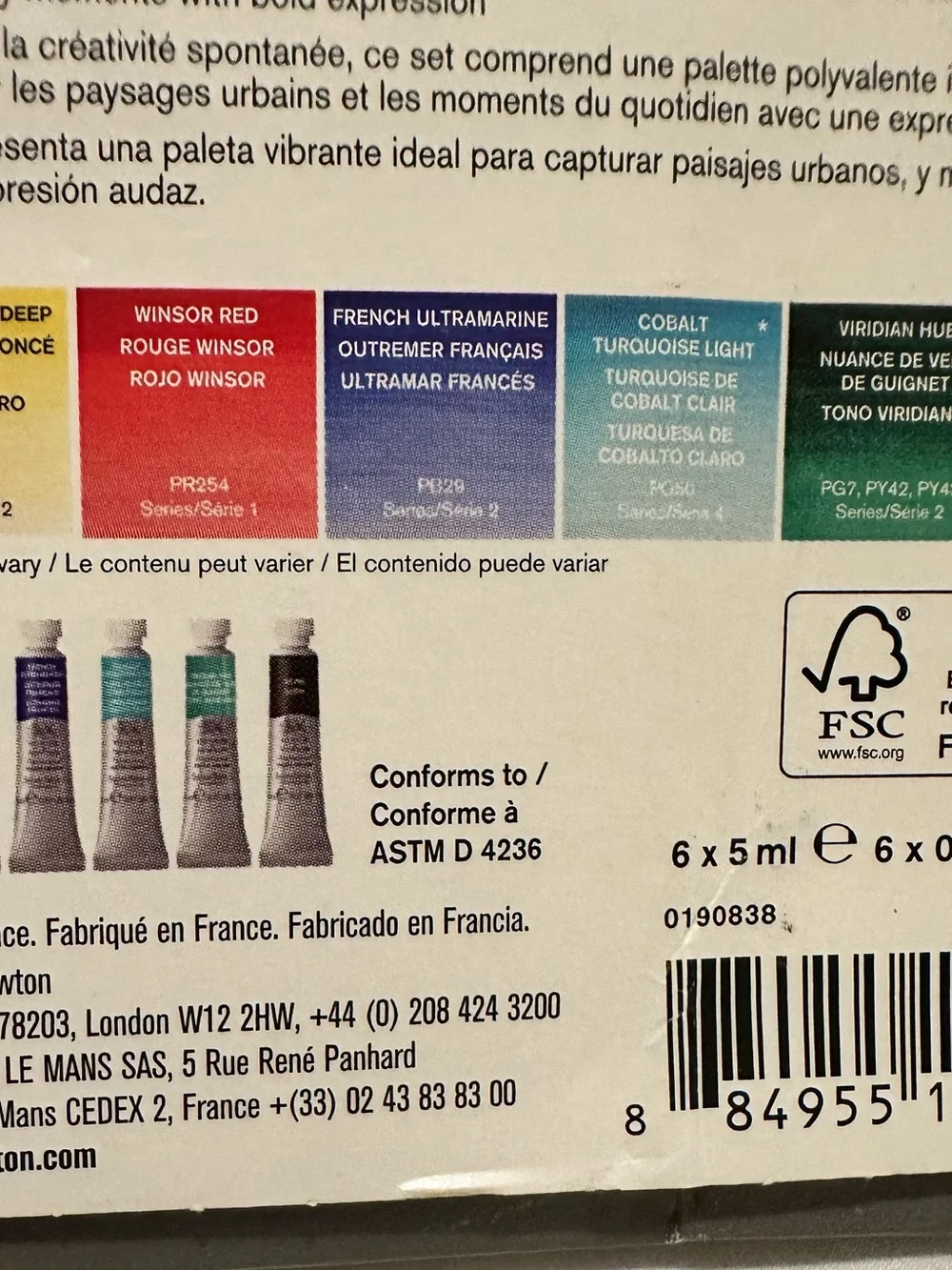 Winsor & Newton Professional Watercolor Urban Sketching Tube Set (6 Colors)